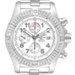 Breitling Super Avenger A13370 White Dial Chronograph Steel Mens Watch - Image 2