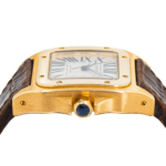Cartier Santos Large Rose Gold Mens Watch WGSA0019 with Brown Leather Bracelet - Image 3