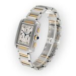 Cartier Tank Française Chronograph W51004Q4 28mm White Dial With Stainless Steel and Yellow Gold Bracelet - Image 6