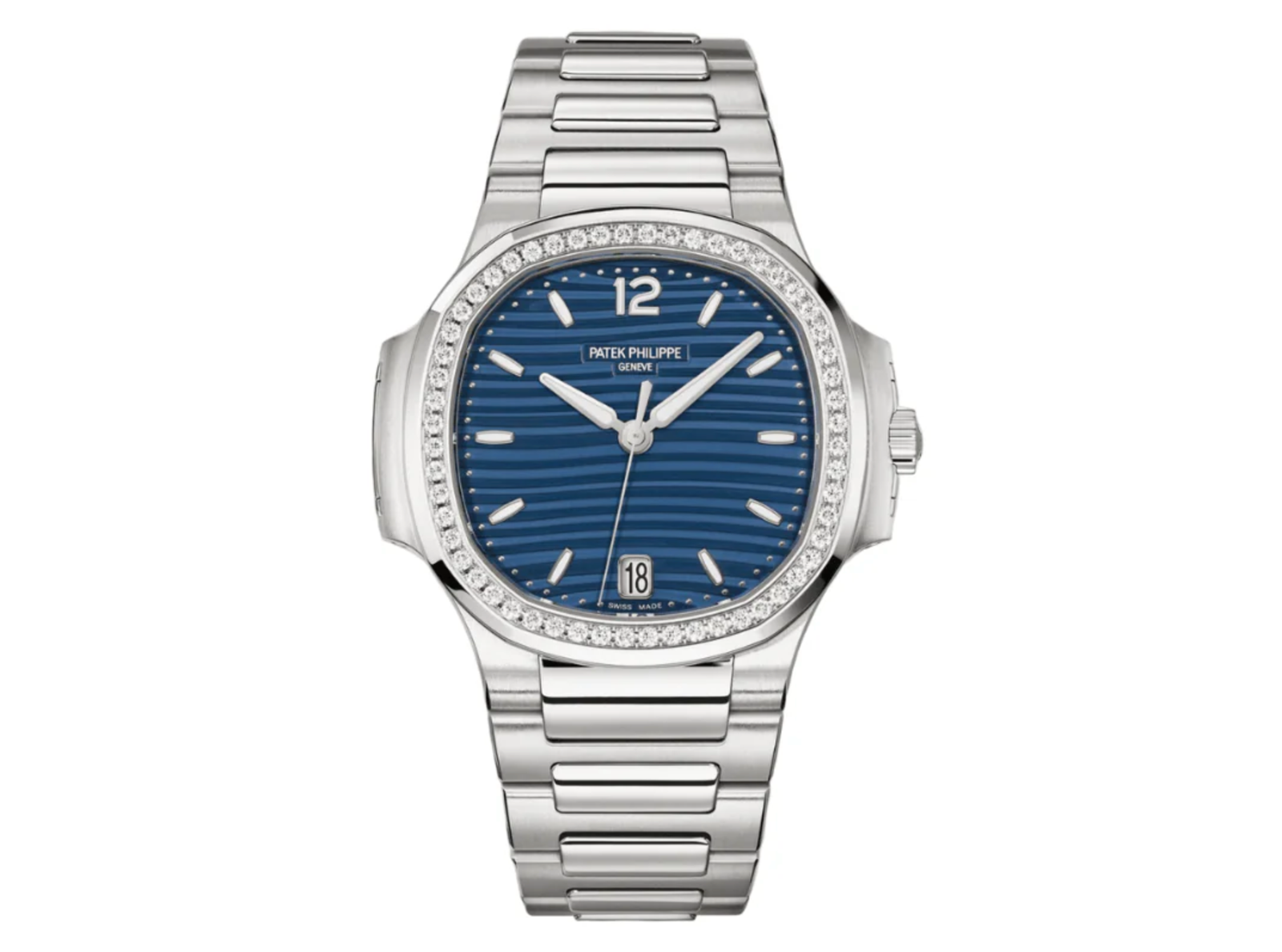 Pre-Owned-Patek-Philippe-Nautilus-Ladies-71181200A-001-35mm-Stainless-Steel-Blue-Dial-Factory-Diamond-Bezel-JD-Watches-NY.png Patek Philippe Nautilus Ladies 7118/1200A-001 – 35mm Stainless Steel – Blue Dial – Factory Diamond Bezel - Image 1