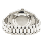 Rolex 18K White 41mm Gold Day-Date II with Silver Baguette and Diamond Dial, President Braclet - Image 4