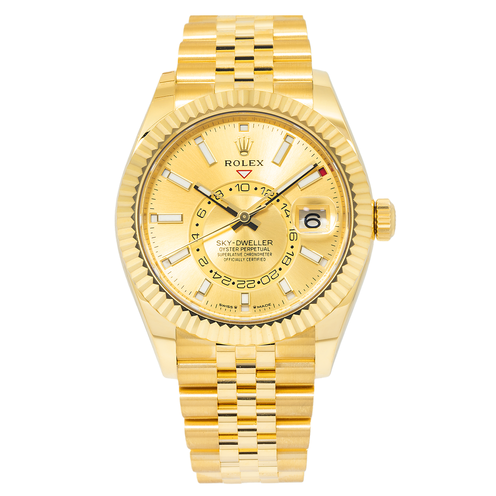 Pre-Owned-Rolex-18K-Yellow-Gold-Sky-Dweller-336938-Jubilee-Bracelet-JD-Watches-NY.png Rolex 18K Yellow Gold Sky-Dweller 336938 Jubilee Bracelet - Image 1