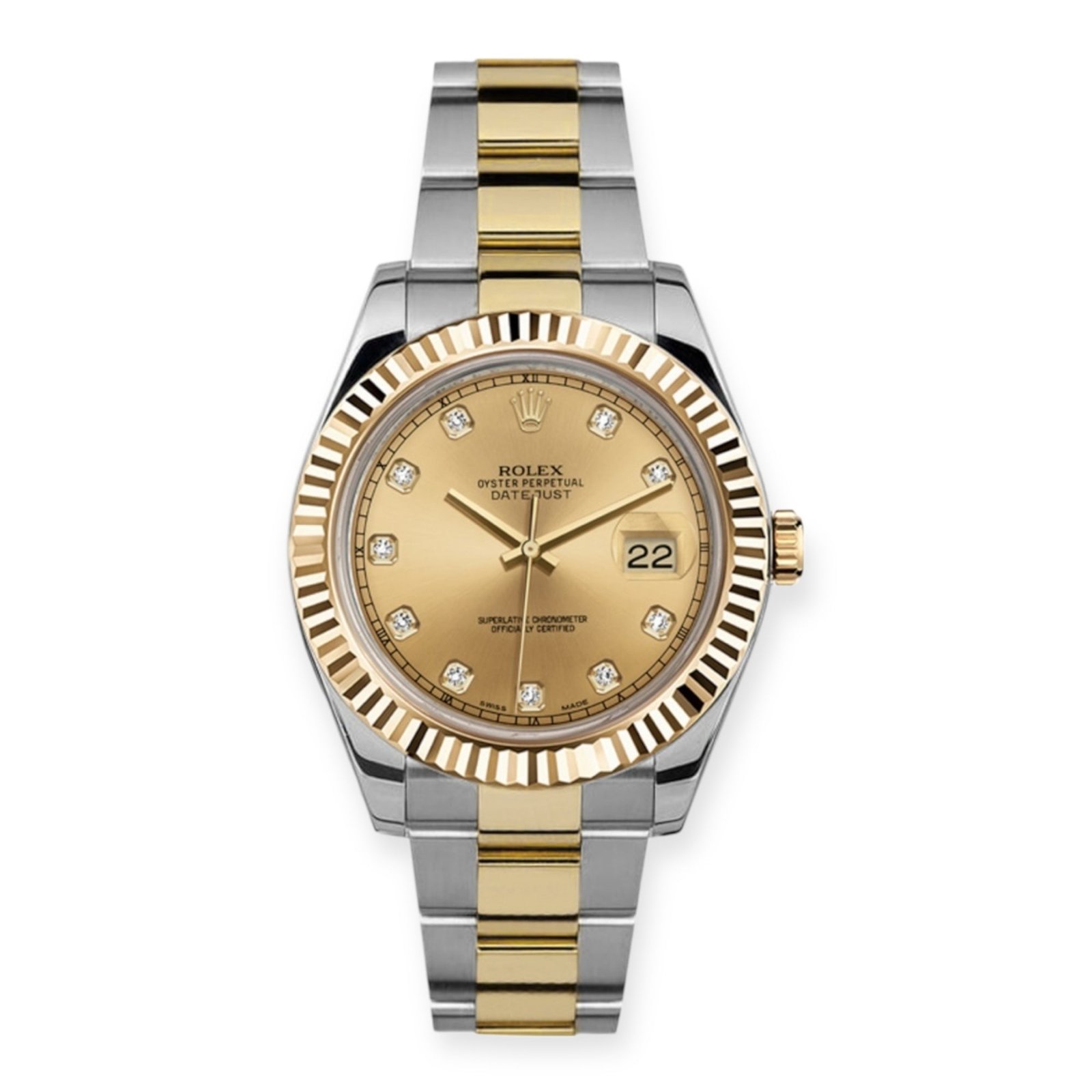 Pre-Owned-Rolex-Datejust-41mm-Yellow-Gold-and-Stainless-Steel-Bracelet-Champagne-Diamond-Dial-116333-JD-Watches-NY.jpg Rolex Datejust 41mm Yellow Gold and Stainless Steel Bracelet Champagne Diamond Dial 116333 - Image 1