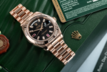Rolex Day-Date II 41mm 218235 – Black Dial with Factory Ruby & Diamond Markers – 18K Rose Gold President Bracelet - Image 2