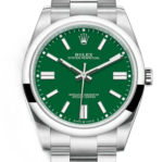 Rolex Oyster Perpetual 124300-0005 – Green Dial with Smooth Bezel and Stainless Steel Oyster Bracelet - Image 2