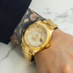 Rolex Sky-Dweller 326938 42mm 18k Yellow Gold Champagne Dial Oyster Bracelet Men’s Watch (Years 2010 to 2015) - Image 6