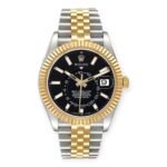 Rolex Sky Dweller Stainless Steel and Yellow Gold Jubilee Bracelet Black Dial 326933
