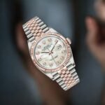 Rolex Steel and Everose Rolesor Datejust 36 Watch 126231 White Mother-Of-Pearl Diamond Dial - Jubilee Bracelet - Image 2