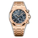 41mm Chronograph 18k Rose Gold Blue Dial On Bracelet