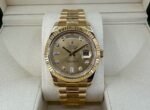 Rolex Day-Date 41 Yellow Gold Champagne Diamond Dial & Fluted Bezel President Bracelet - 218238 - Image 3